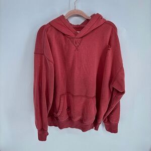 Hollister Hoodie Womens Coral Pink Preowned Long Sleeve Sweatshirt Oversized M
